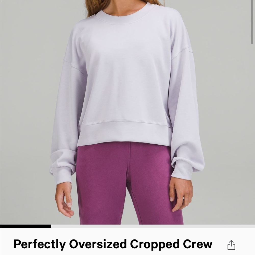 Lululemon Perfectly Oversized Cropped Crew, sz 16